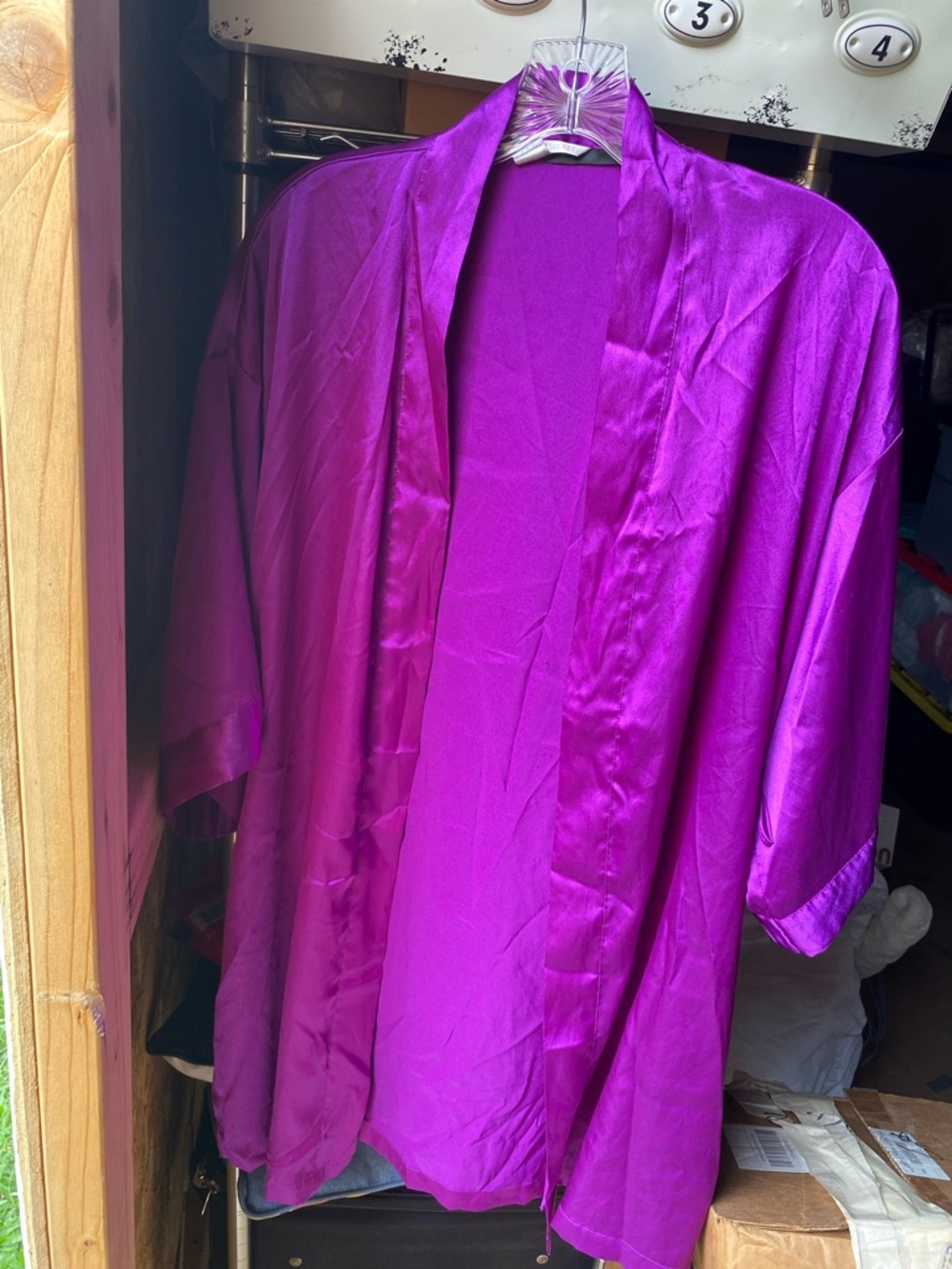 Victoria's Secret Satin Robe in Vibrant Purple
